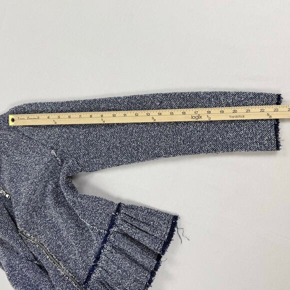 Rebecca Taylor Womens Textured Tweed Peplum Jacket Size 10 Navy Blue - Picture 14 of 15